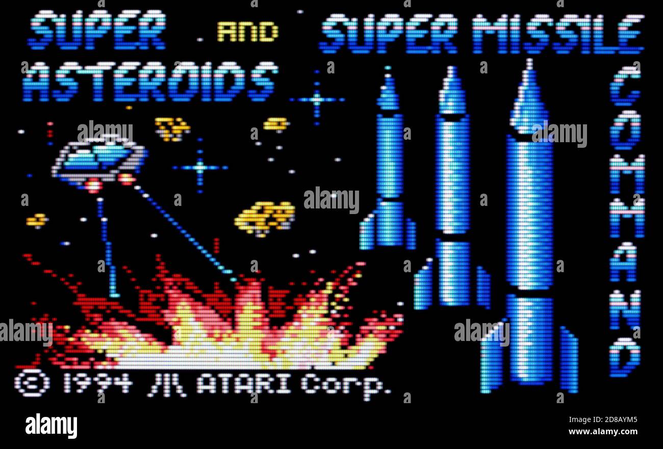Super Asteroidi e Super Missile Command - Atari Lynx Videogame - solo per uso editoriale Foto Stock