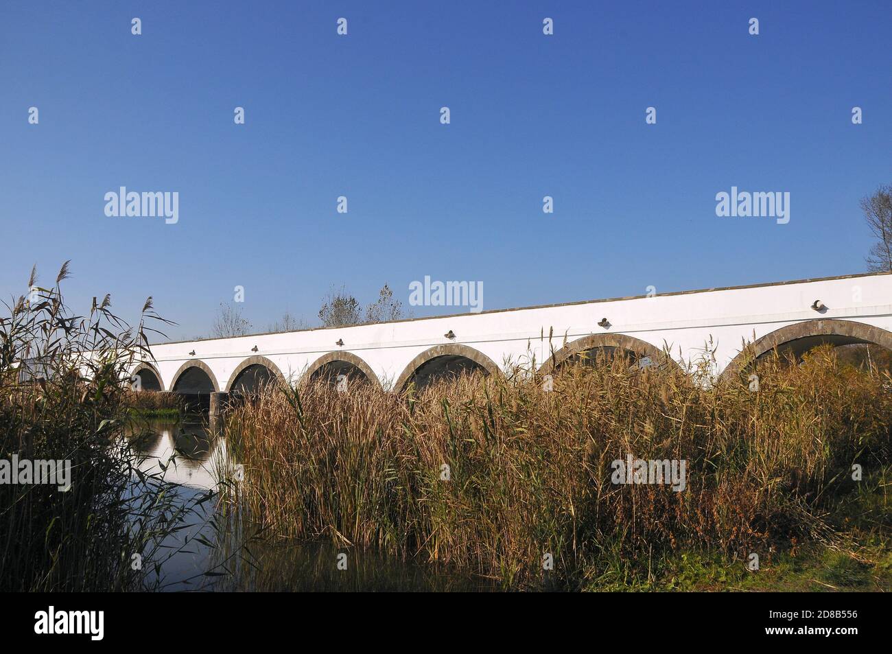 Ponte a nove archi, Neunbögige Brücke, Hortobágy, Kilenclyukú híd, Hajdú, Magyarország-Bihar, Ungheria,  , Europa, Patrimonio dell'Umanità Foto Stock