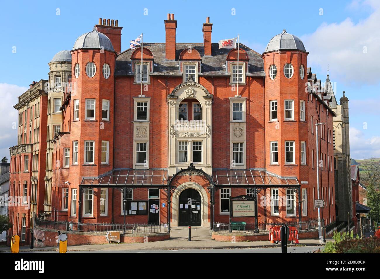 Powys County Council Building (ex Gwalia Hotel), Ithon Road, Llandrindod Wells, Radnorshire, Powys, Galles, Gran Bretagna, Regno Unito, Europa Foto Stock