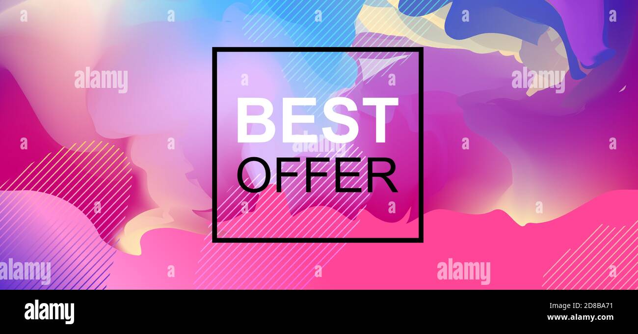 Modello di progettazione della migliore offerta. Volantino con WAVE per la migliore offerta Illustrazione Vettoriale