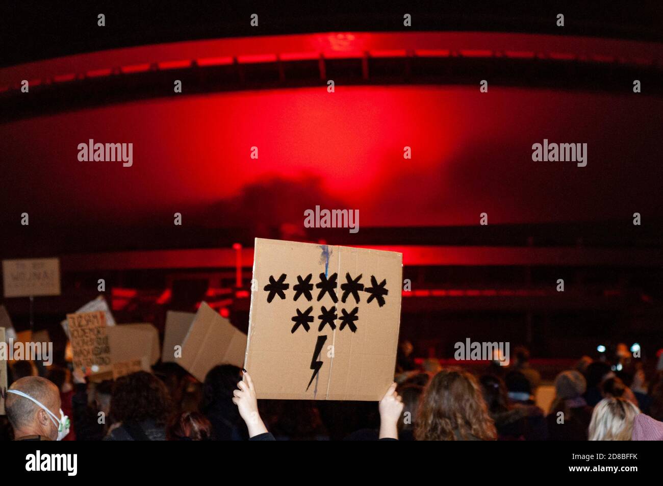 Sciopero nazionale delle donne in Polonia dopo un divieto quasi totale di aborto Foto Stock