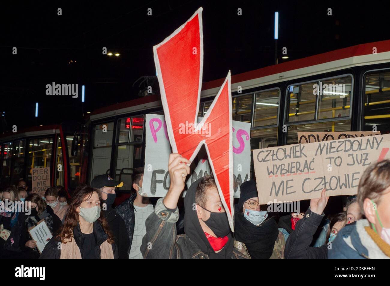 Sciopero nazionale delle donne in Polonia dopo un divieto quasi totale di aborto Foto Stock