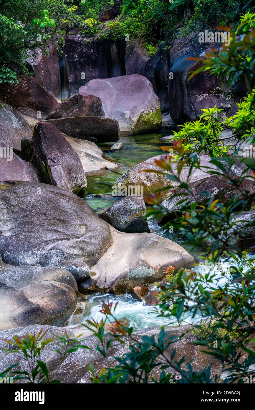 Babinda Boulders vicino a Cairns, far North Queensland, Australia Foto Stock