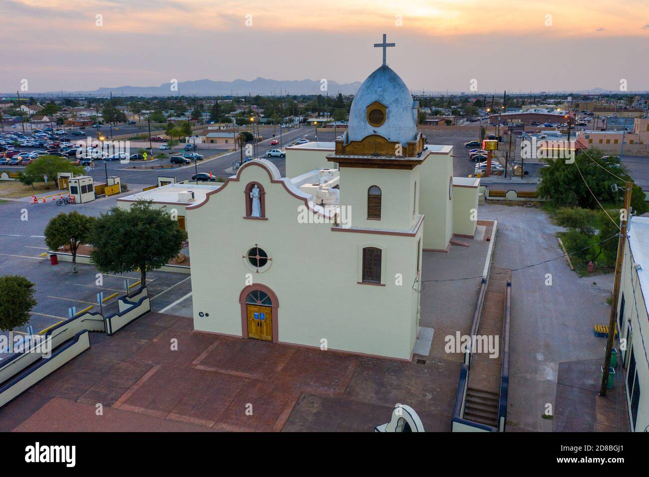 Old Ysleta Mission, El Paso, Texas, USA Foto Stock