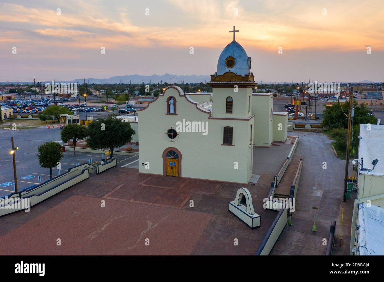 Old Ysleta Mission, El Paso, Texas, USA Foto Stock