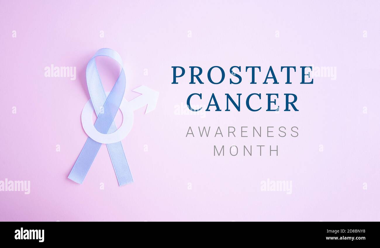Nastro blu di consapevolezza del cancro della prostata Foto Stock