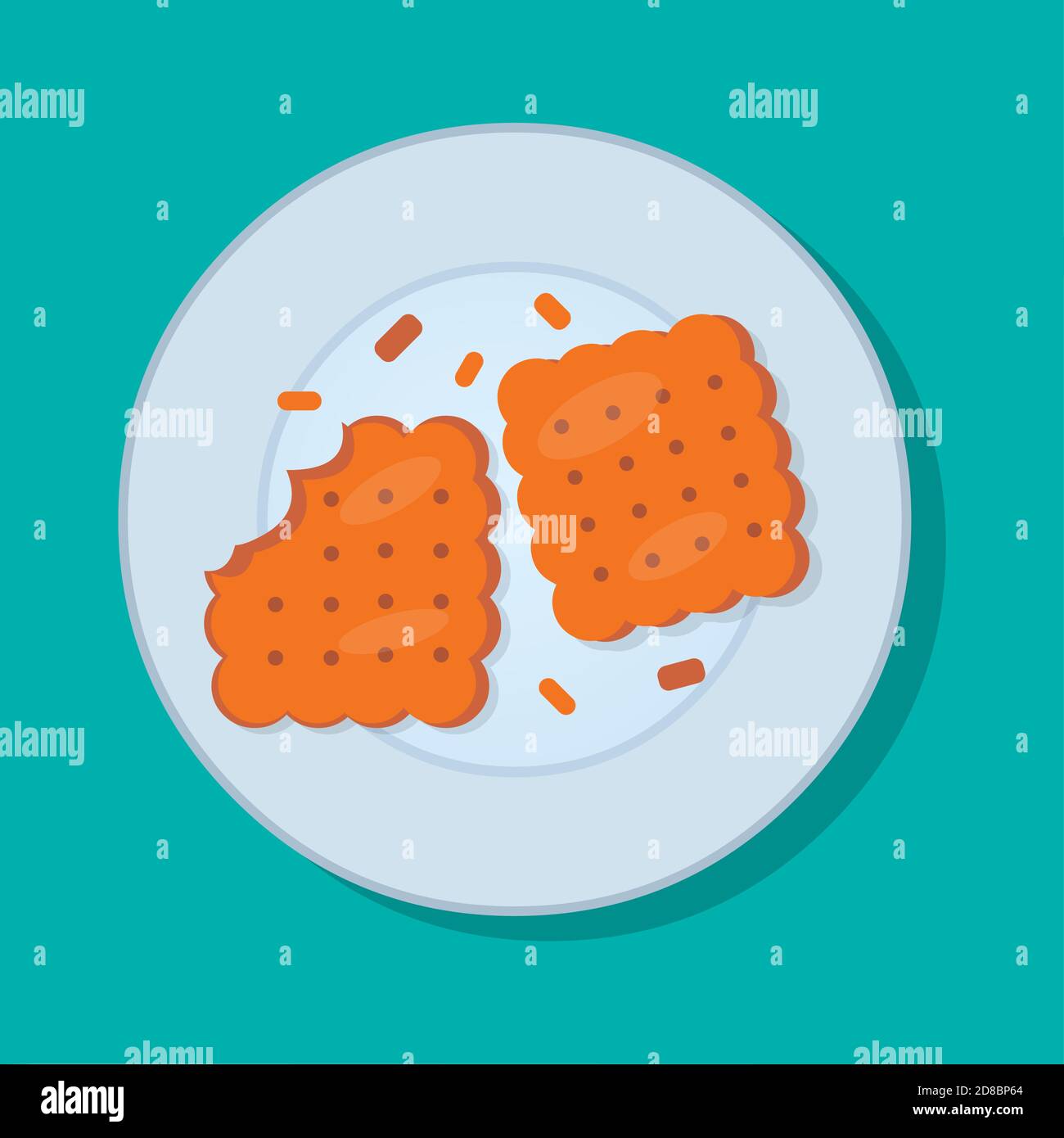 cracker biscotto su piastra per pasticceria concetto alimentare illustrazione vettoriale Illustrazione Vettoriale