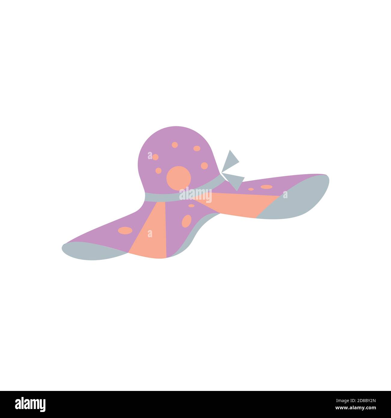 Summer Hat Woman Clipart Vector Design isolato Illustrazione Vettoriale