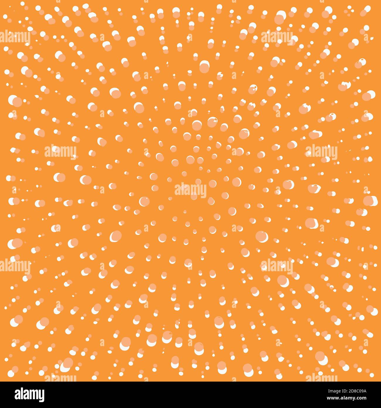 Immagine di fiocchi di neve su sfondo arancione. Sfondo, sfondo, motivo. Illustrazione Vettoriale