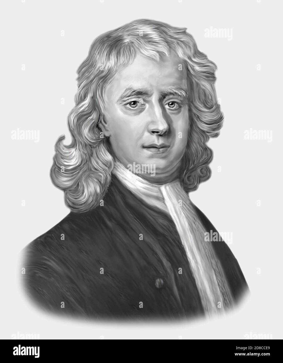 Isaac Newton 1642-1727 scienziato inglese matematico Foto Stock