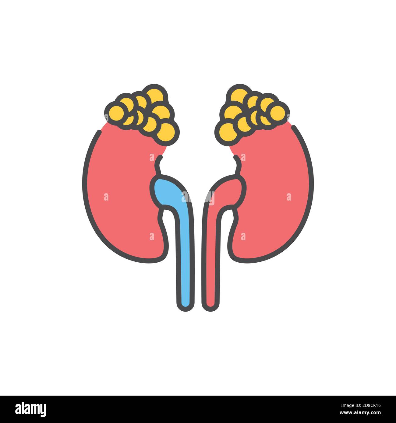La linea di colore della malattia di Addison Icon.Pictogram per pagina web, app mobile, promo. Illustrazione Vettoriale