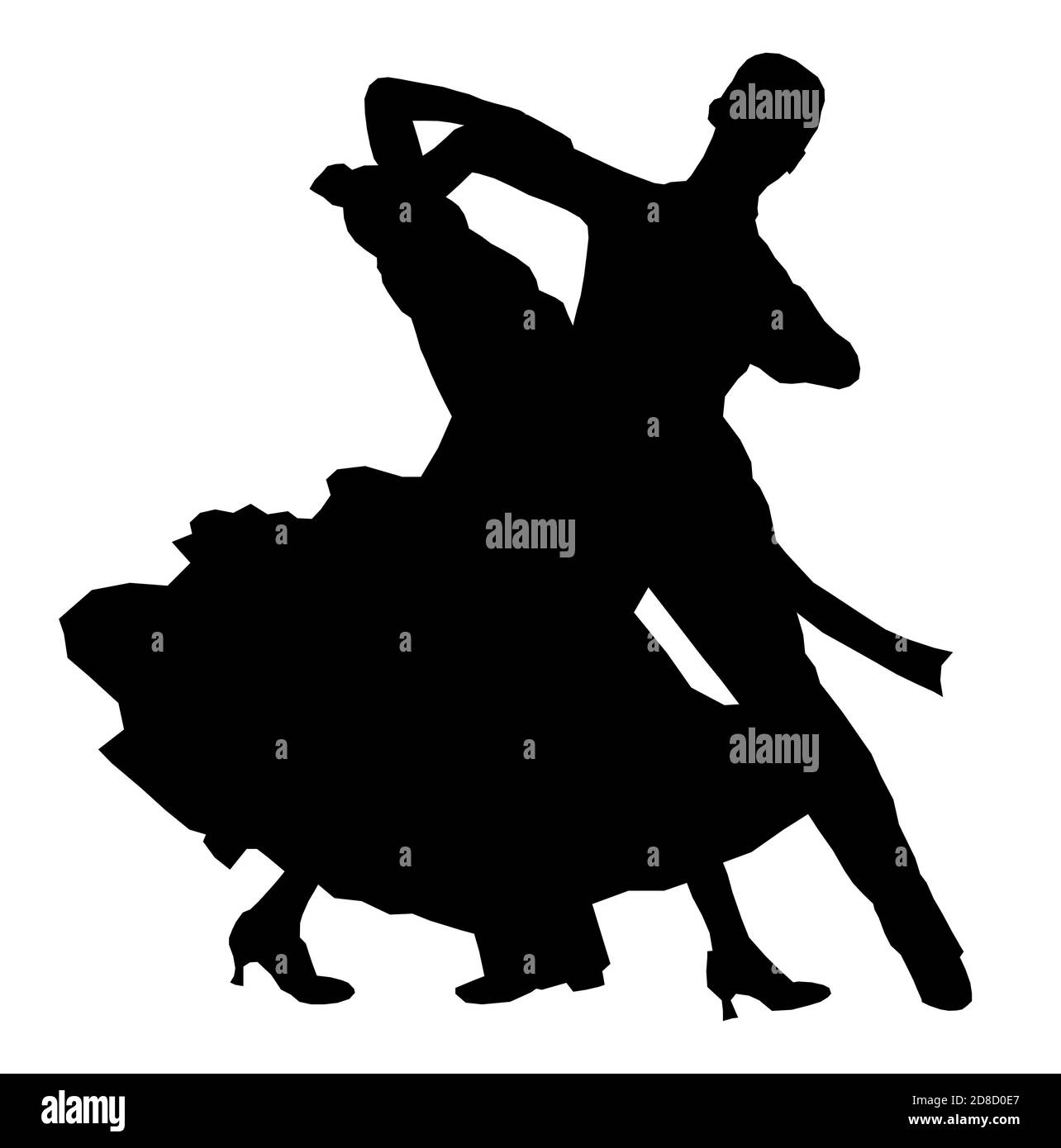 atleta danzante in silhouette nera Foto Stock