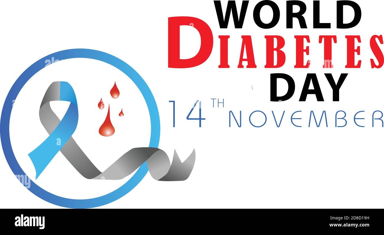 Banner Vector Design per la Giornata Mondiale del diabete 14 novembre Illustrazione Vettoriale