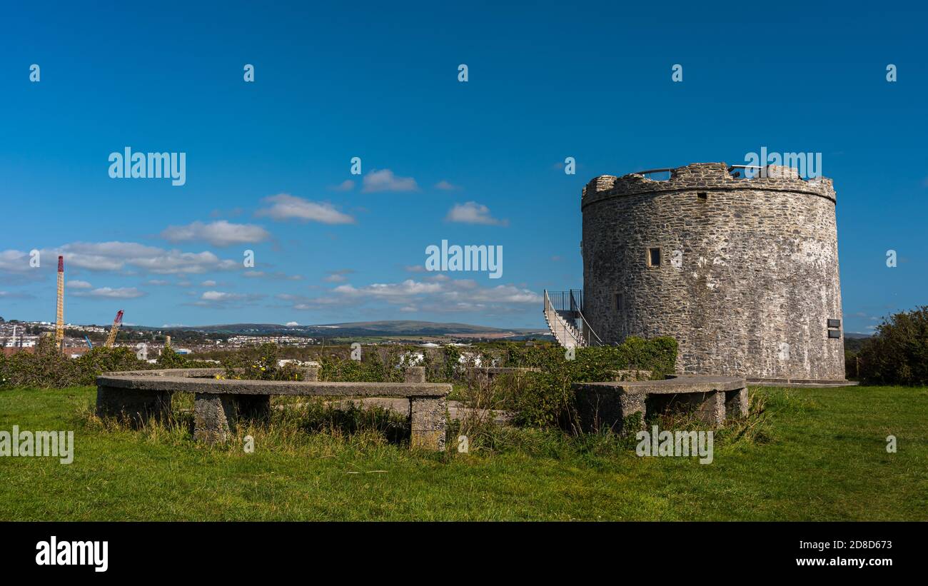 Vista della Torre di Monte Batten a Plymouth in Devon in L'Inghilterra in Europa Foto Stock