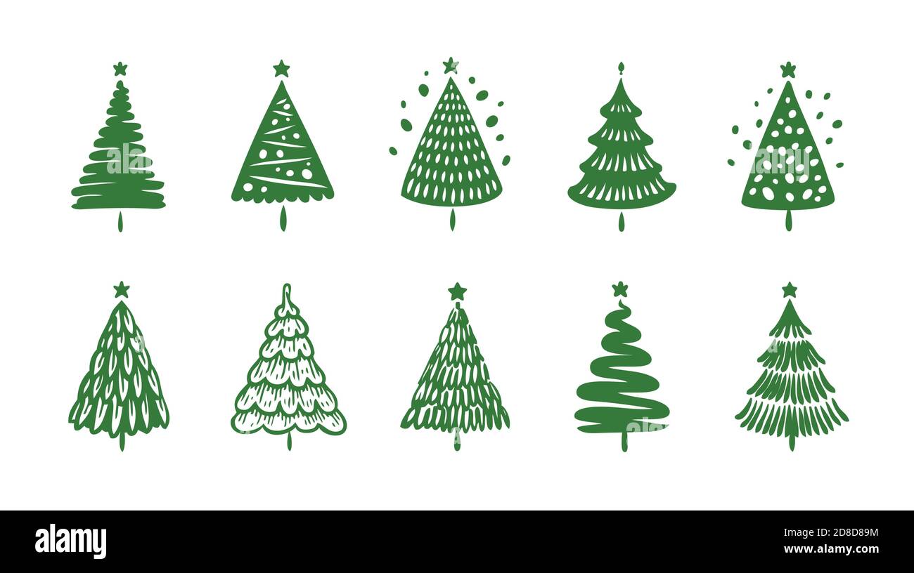Simbolo dell'albero di Natale. Illustrazione vettoriale del concetto di vacanza Illustrazione Vettoriale