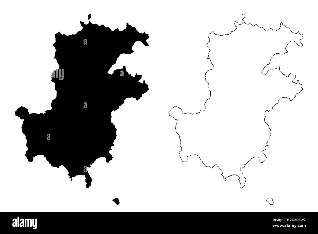Regione autonoma di Principe (Repubblica Democratica di Sao Tomé e Principe, San Tommaso e Principe) mappa vettoriale illustrazione, abbozzare Pague D Illustrazione Vettoriale
