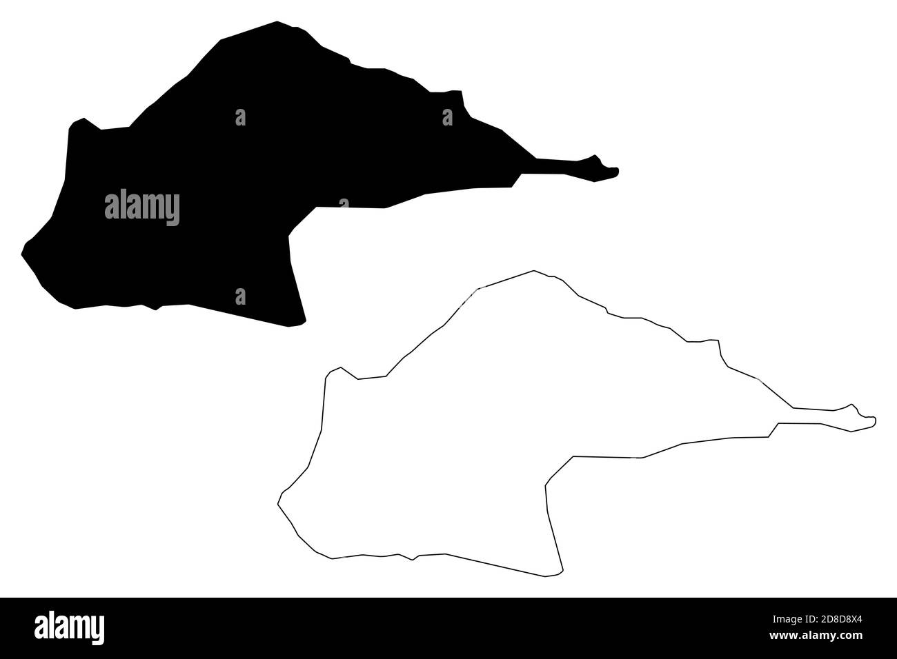 Me-Zochi Distretto (Repubblica Democratica di Sao Tomé e Principe, San Tommaso e Principe) mappa vettoriale illustrazione, abbozzare schizzo Me Zochi mappa Illustrazione Vettoriale