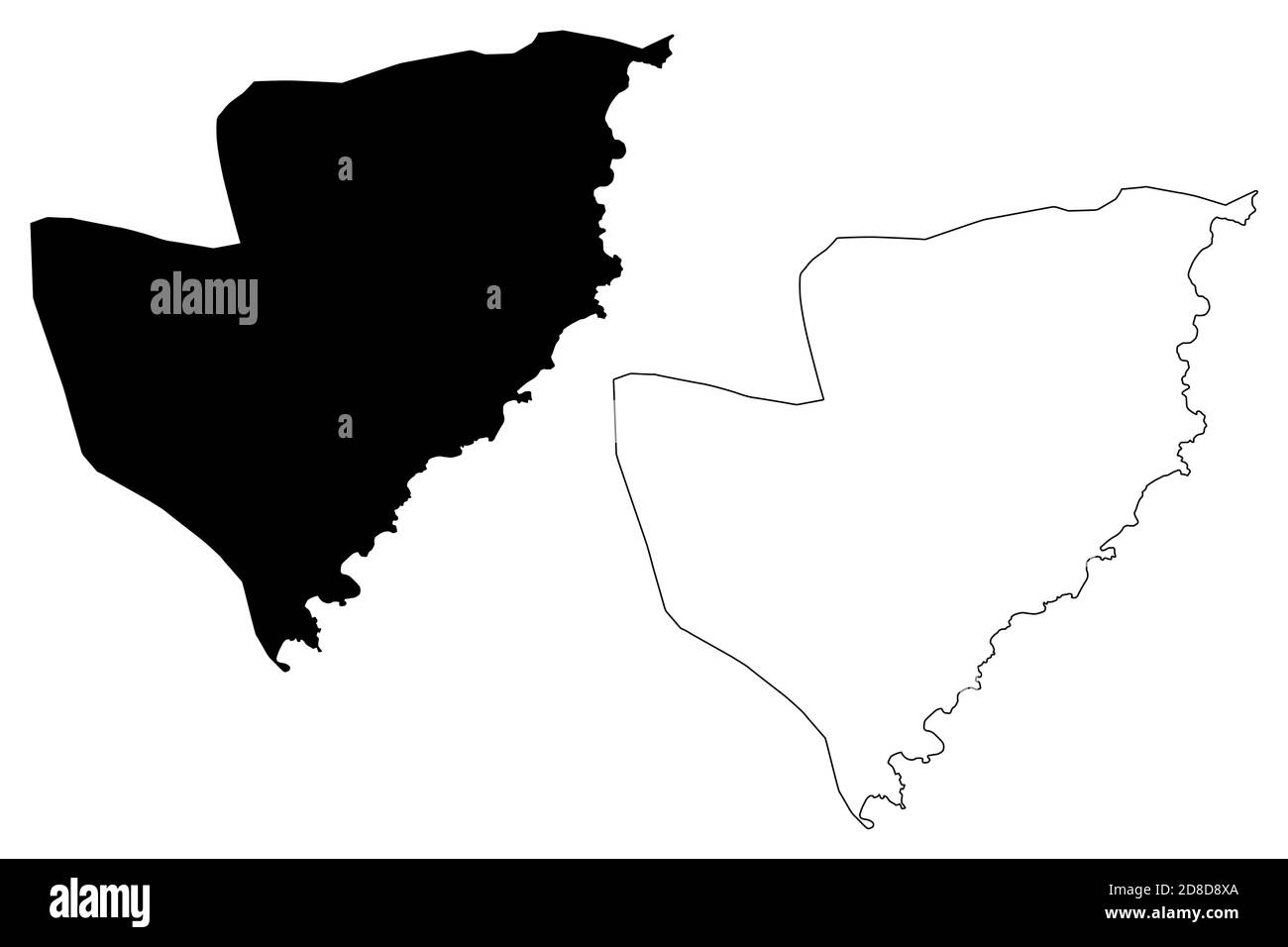 Distretto di Cantagalo (Repubblica Democratica di Sao Tomé e Principe, San Tommaso e Principe) illustrazione vettoriale mappa, abbozzare la mappa Cantagalo Illustrazione Vettoriale