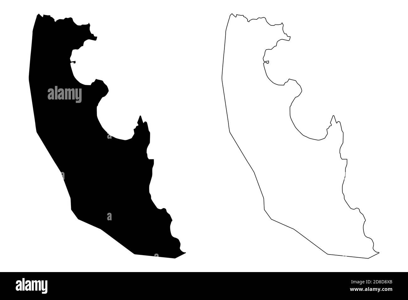 Agua Grande Distretto (Repubblica Democratica di Sao Tomé e Principe, San Tommaso e Principe) mappa vettoriale illustrazione, abbozzare schizzo Agua Grande mappa Illustrazione Vettoriale