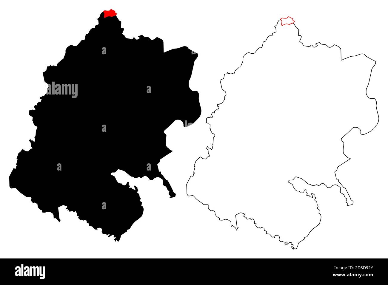 Provincia di Sudurpashchim (Repubblica Democratica Federale del Nepal, divisioni amministrative) mappa illustrazione vettoriale, abbozzare Provincia No.7 mappa Illustrazione Vettoriale