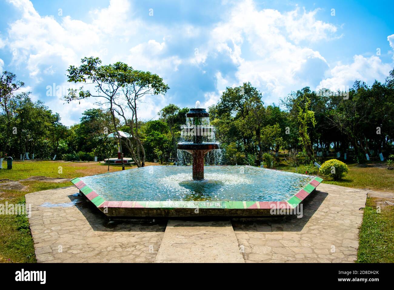 Eco Park Cherrapunji, Meghalaya. Splendida vista sui Green Canyons di Cherapunji, splendida vista sulle pianure del Bangladesh Foto Stock