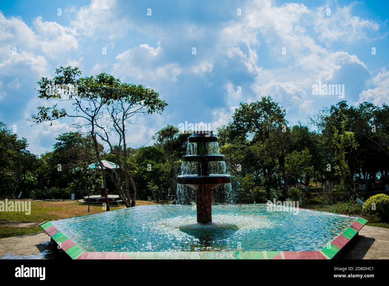 Eco Park Cherrapunji, Meghalaya. Splendida vista sui Green Canyons di Cherapunji, splendida vista sulle pianure del Bangladesh Foto Stock