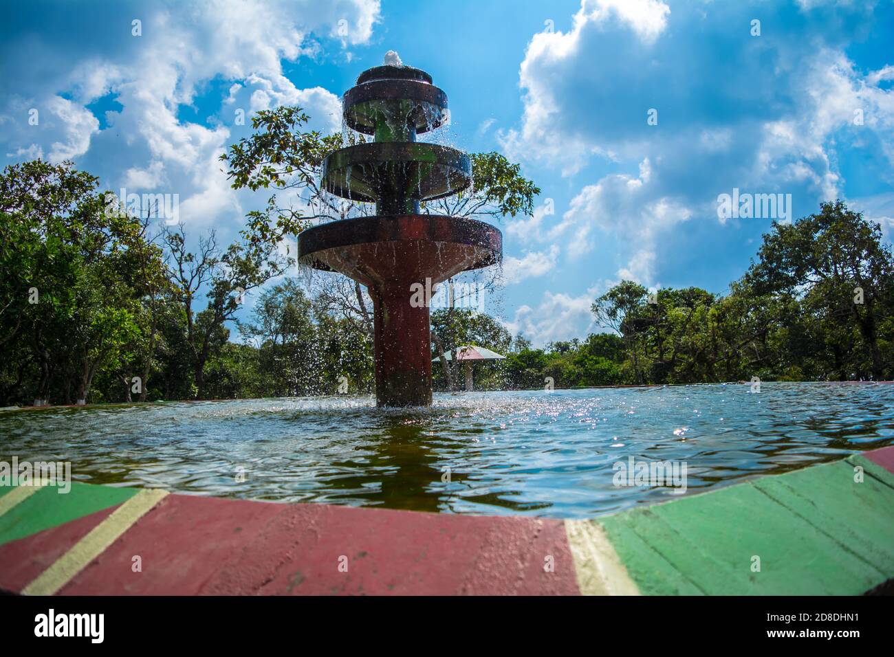 Eco Park Cherrapunji, Meghalaya. Splendida vista sui Green Canyons di Cherapunji, splendida vista sulle pianure del Bangladesh Foto Stock