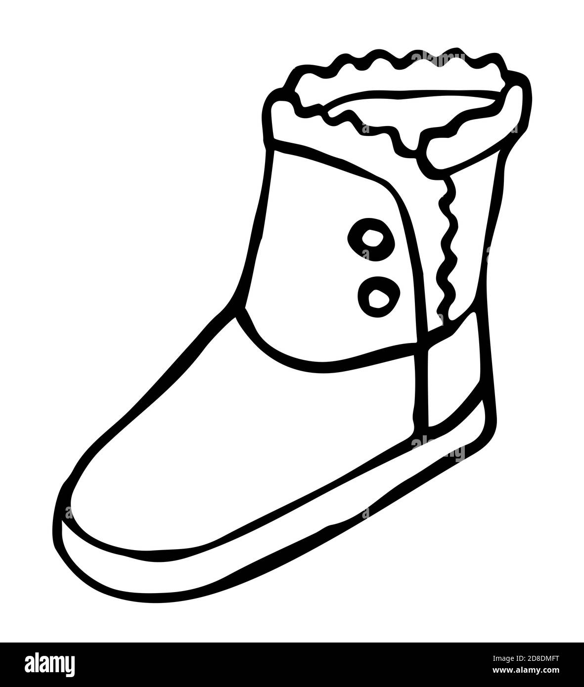 Stivali da cowboy alla moda Doodle disegnati a mano in stile line art Illustrazione Vettoriale