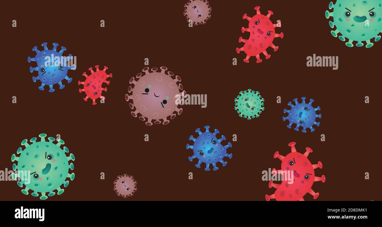 Coronavirus Covid19 Cell Germ Virus Wallpaper Set Illustrazione Vettoriale