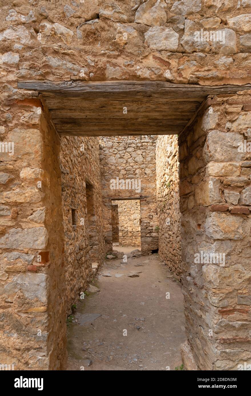 Rovine della fortezza di Palamidi, Acronauplia, Nafplio, Peloponneso, Grecia. Fu la capitale della prima Repubblica ellenica e del Regno di GRE Foto Stock