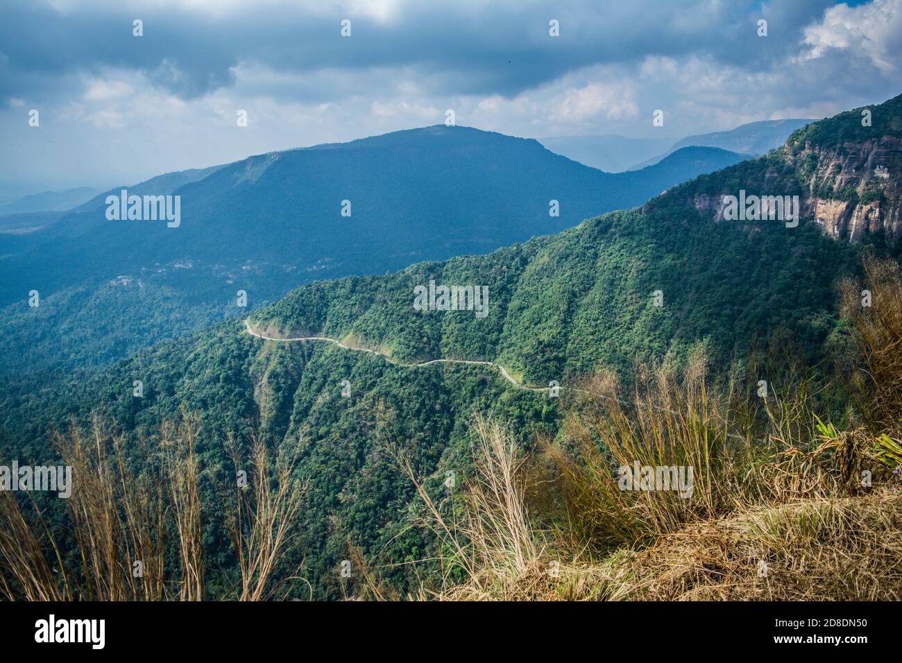 Eco Park Cherrapunji, Meghalaya. Splendida vista sui Green Canyons e le cascate Nohsngithiang di Cherapunji Meghalaya. Foto Stock