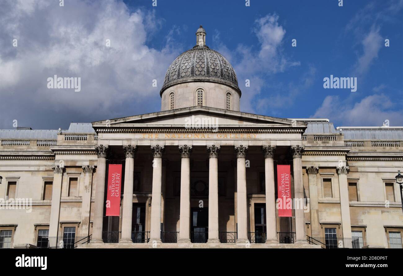 La National Gallery, Trafalgar Square, Londra Foto Stock