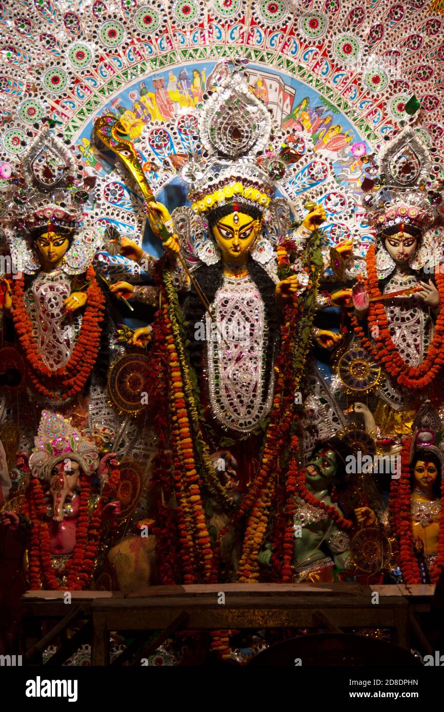 Il Supremo shakti, Maa Durga è adorato nella massima devozione nella religione indù Foto Stock