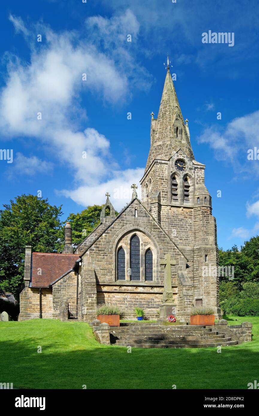 Regno Unito, Derbyshire, Peak District, Edale, Chiesa della Santa Trinità Foto Stock