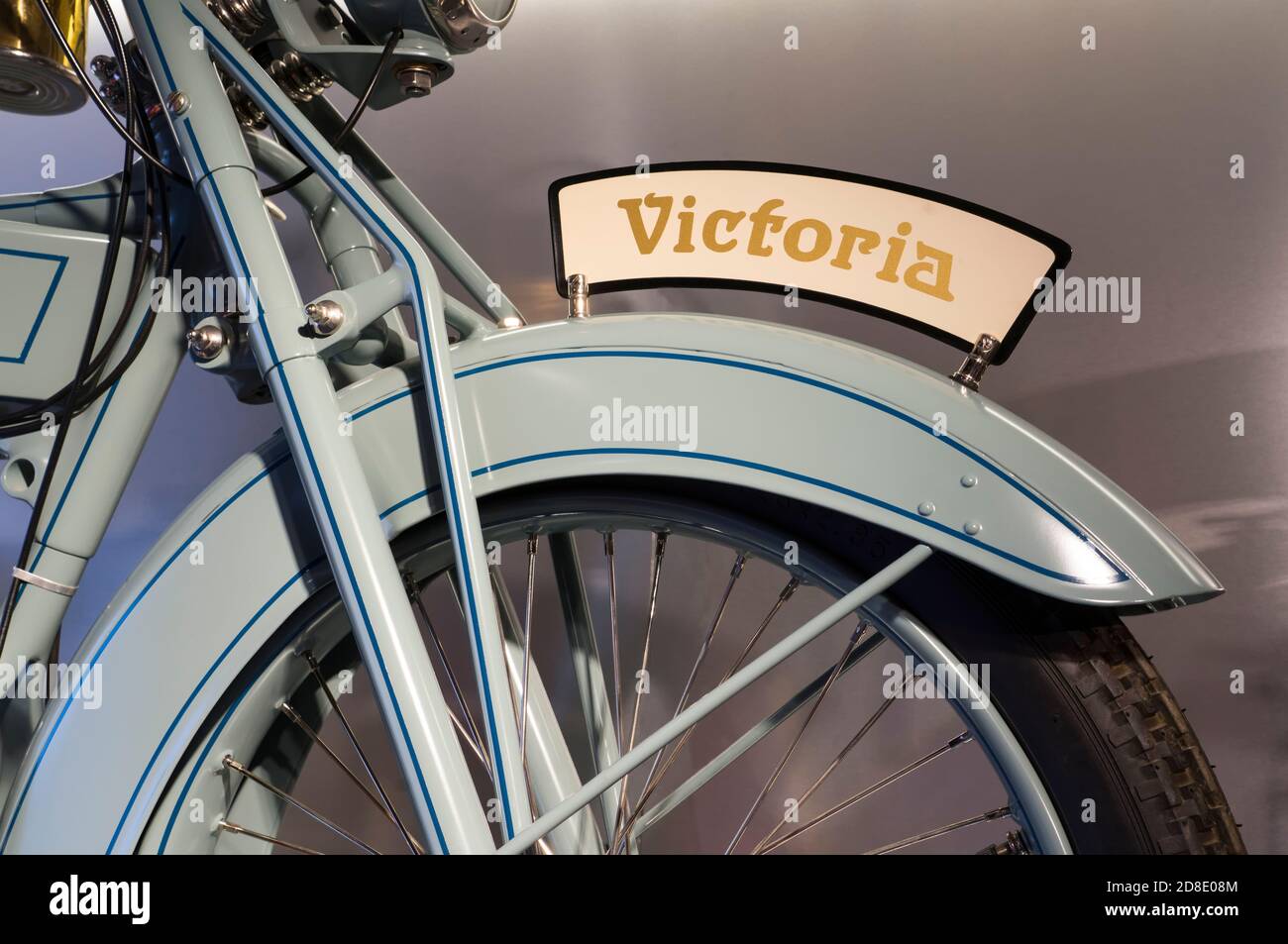 Logotipo della motocicletta Victoria KRIII, Germania, 1924, Museo PS.SPEICHER, Einbeck, bassa Sassonia, Germania, Europa Foto Stock