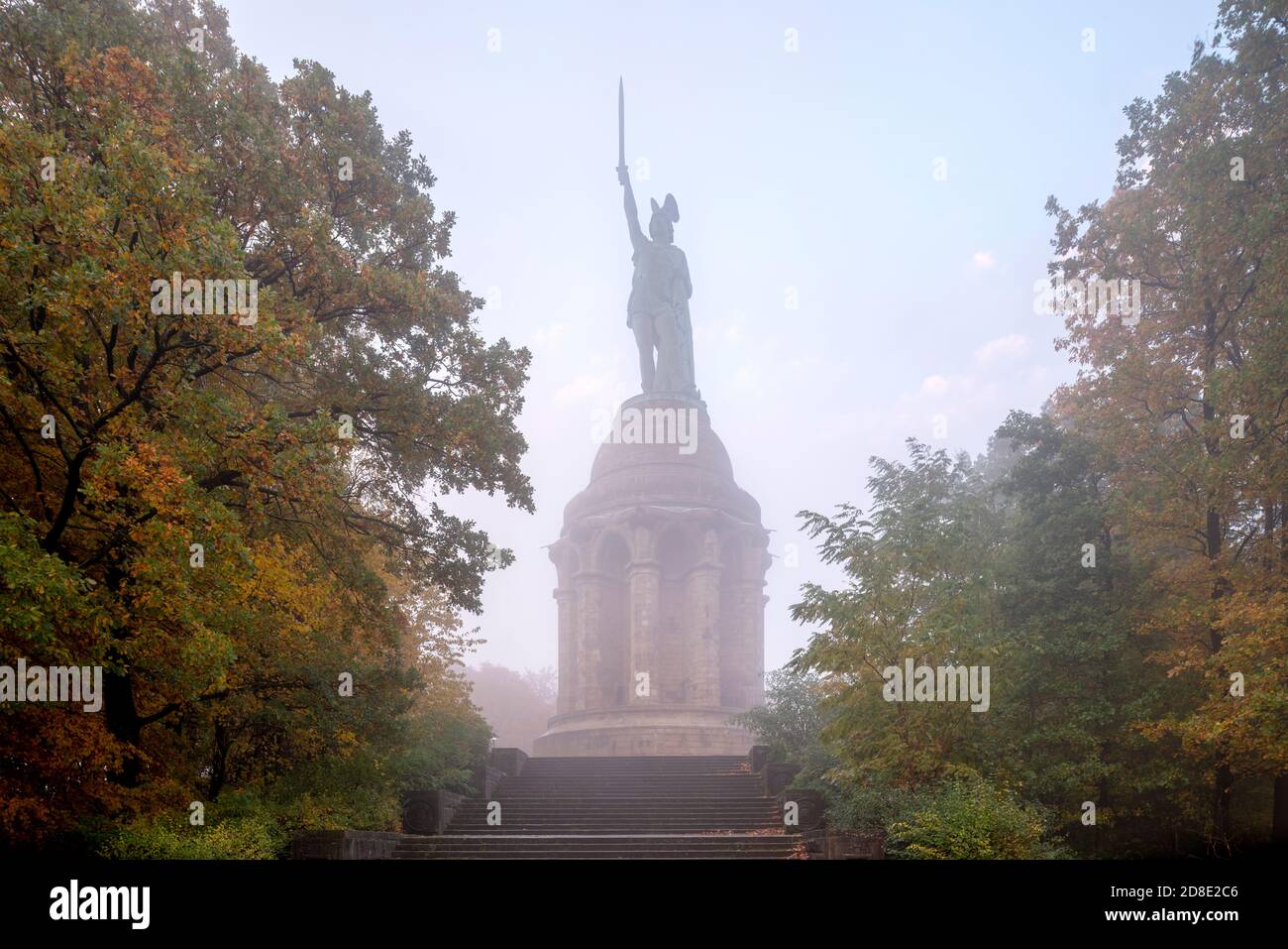 1838, Hermannsdenkmal, 1875 - Entwürfen nach von Ernst von Bandel erbaut und am 16. Agosto 1875 eingeweiht. Foto Stock
