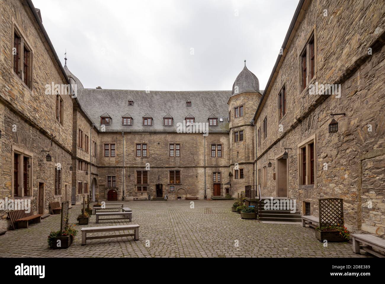 Büren, Wewelsburg, Innenhof Foto Stock