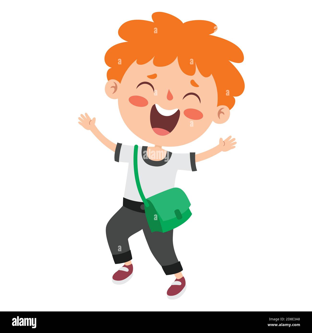 Divertente personaggio Little School Kid Illustrazione Vettoriale