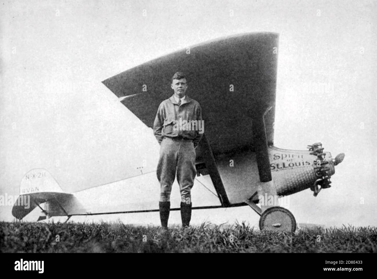 CHARLES LINDBERG (1902-1974) pioniere aviatore americano con lo Spirito di St Louis Foto Stock