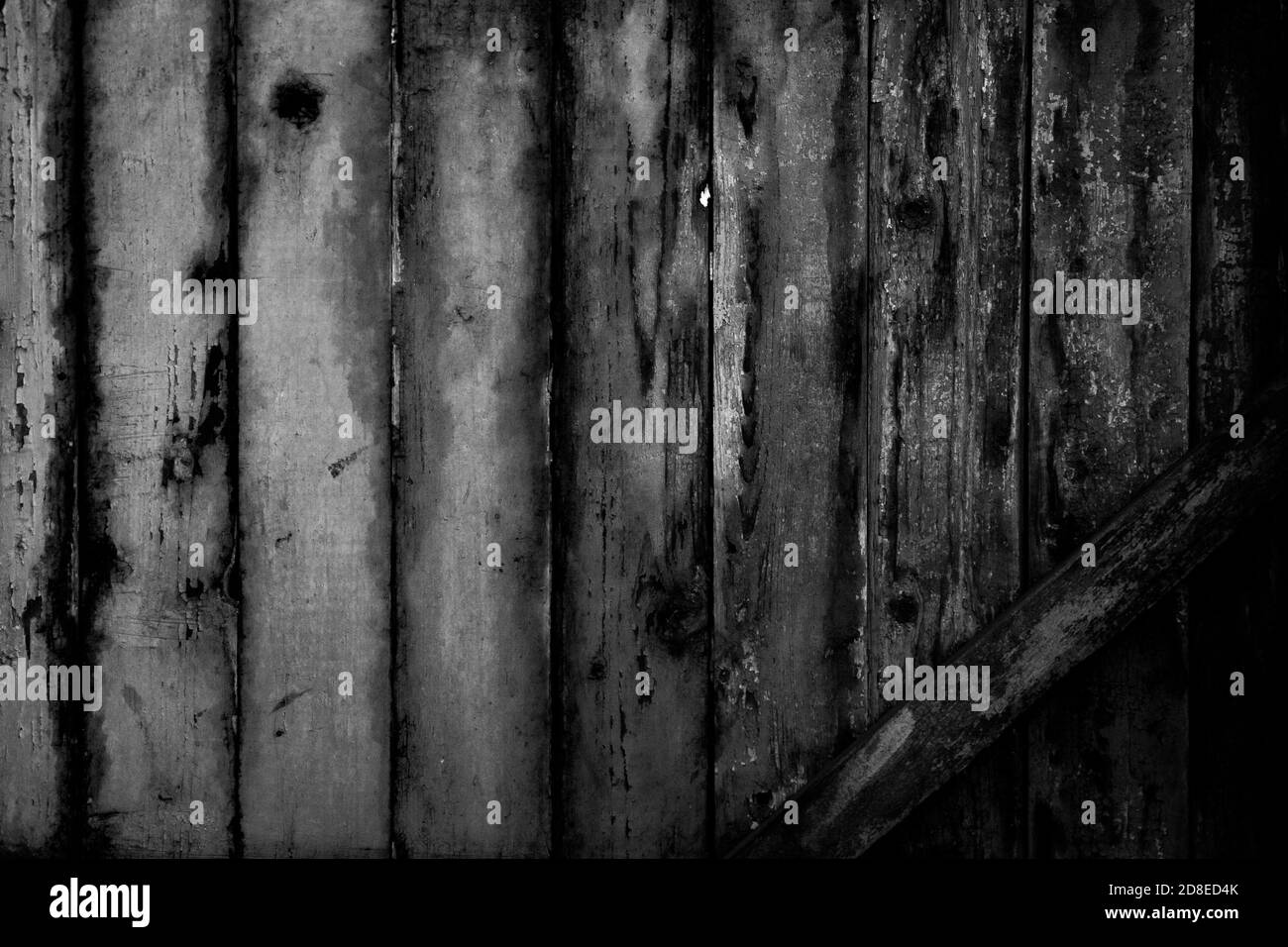 tavole di legno vintage grigie. sfondo bianco e nero Foto Stock