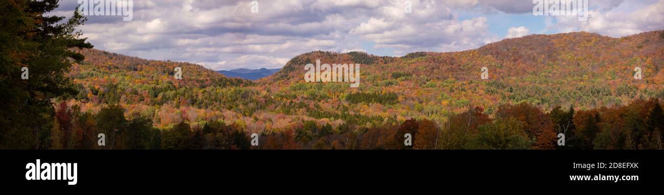 WARREN, VERMONT, Stati Uniti d'America - autunno fogliame in Mad River Valley, Green Mountains, panorama. Foto Stock