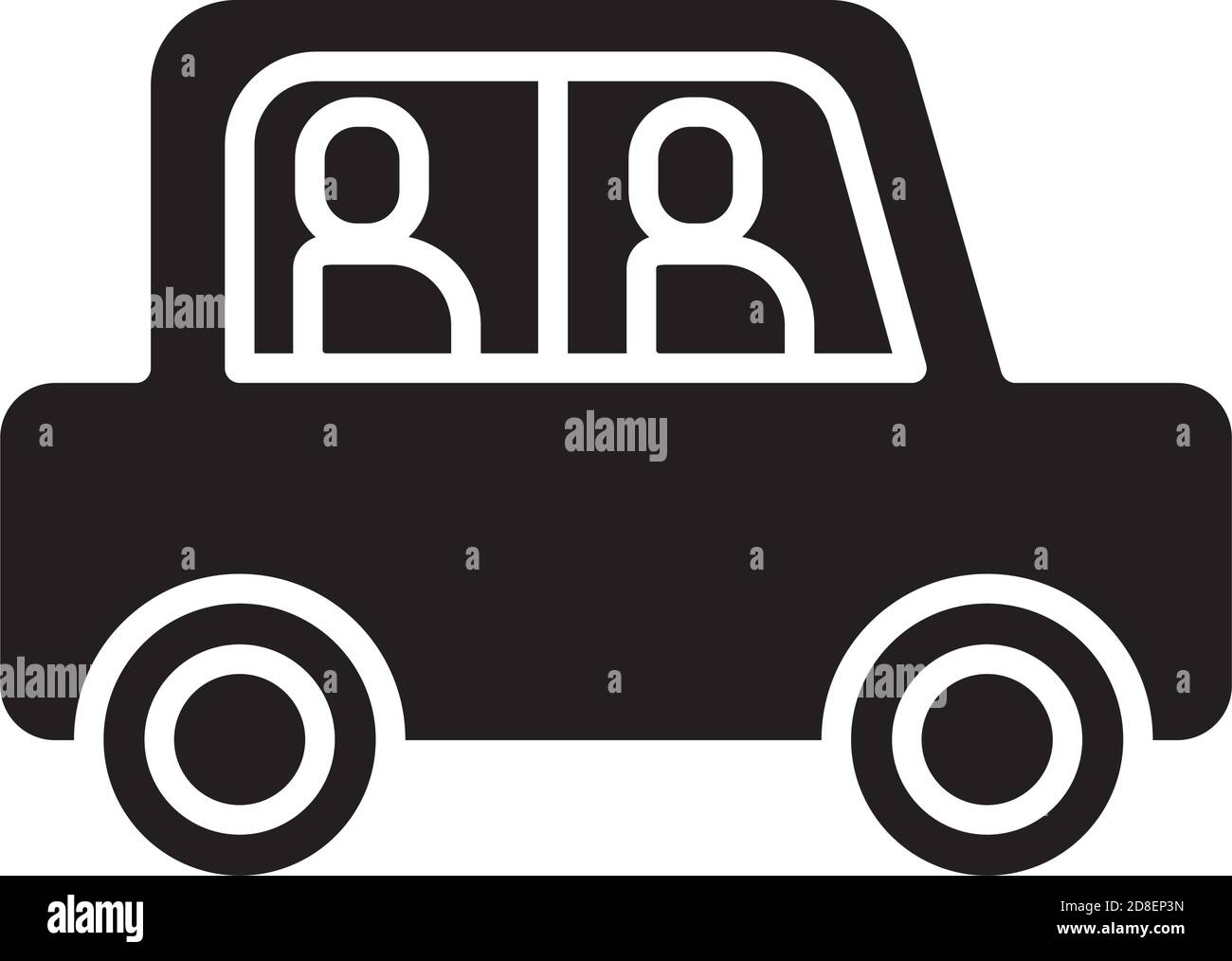 persone in stile silhouette auto icona disegno vettoriale illustrazione Illustrazione Vettoriale