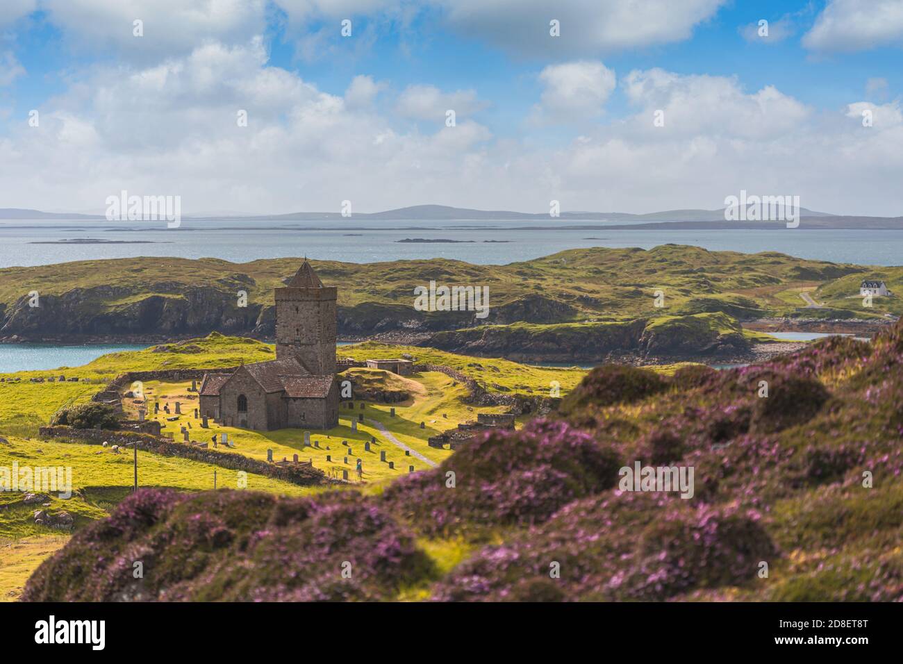 Chiesa di St Clements vicino a Roghadal a sud di Leverburgh, Isola di Harris, Ebridi esterne, Scozia Foto Stock