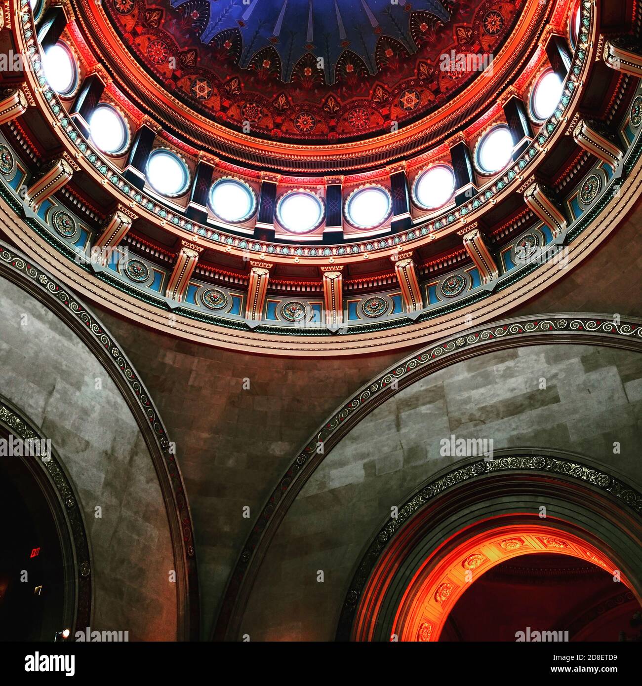 Vista interna della Sala banchetti di Weylin, precedentemente Williamsburgh Savings Bank, Williamsburg, Brooklyn, New York, USA Foto Stock