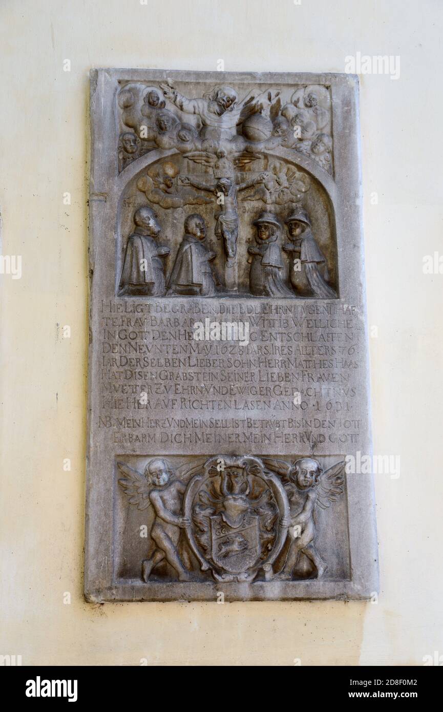 Opere d'arte in pietra alla Cattedrale di Maribor Foto Stock