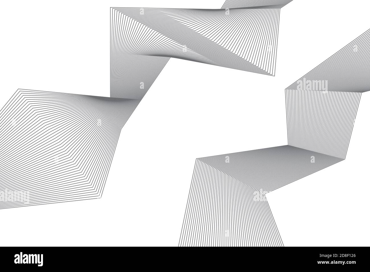Sfondo astratto fatto con linee ripetute nell'astrazione delle onde. Arte vettoriale geometrica semplice, moderna e creativa Foto Stock