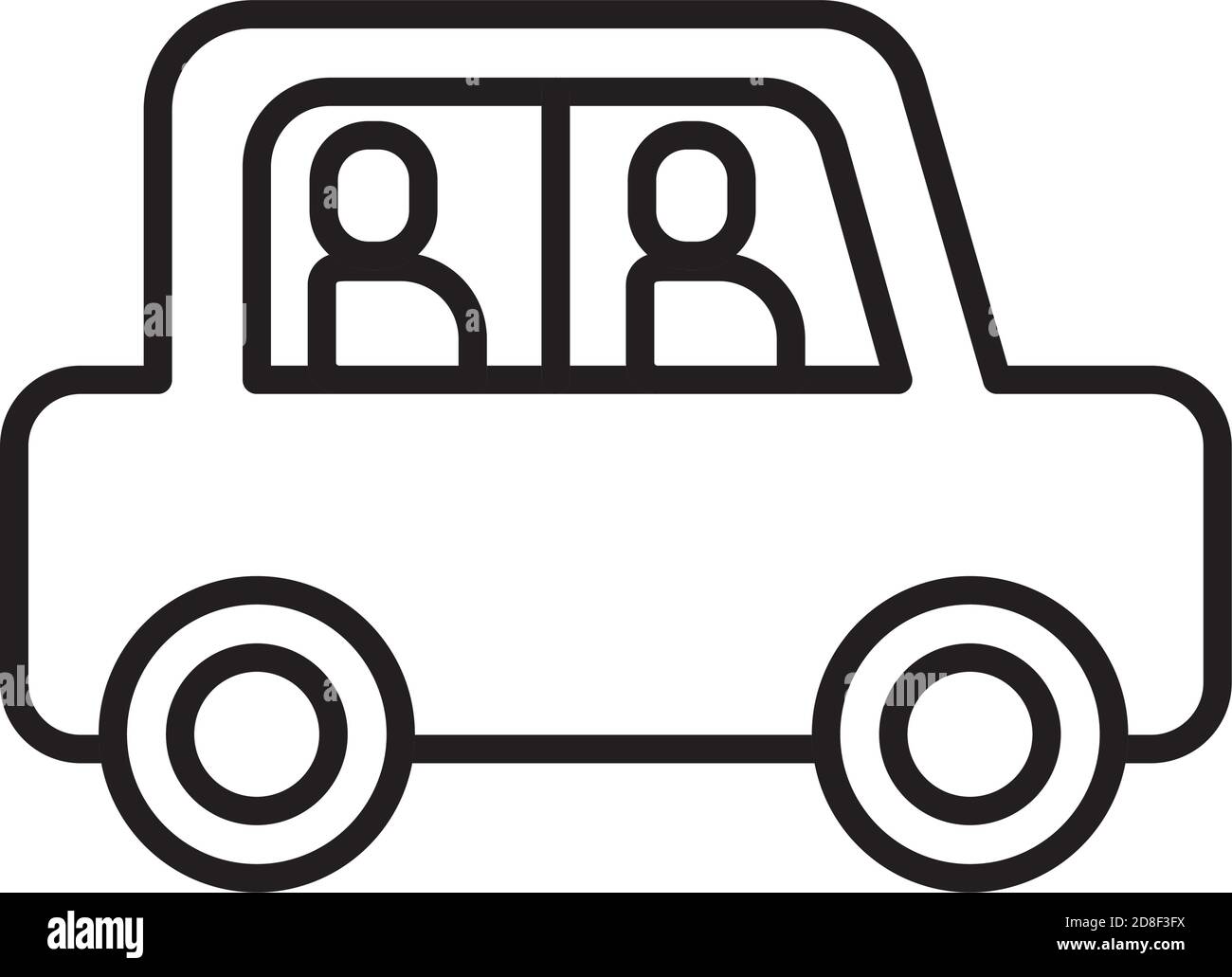 persone in stile auto linea icona disegno vettoriale illustrazione Illustrazione Vettoriale