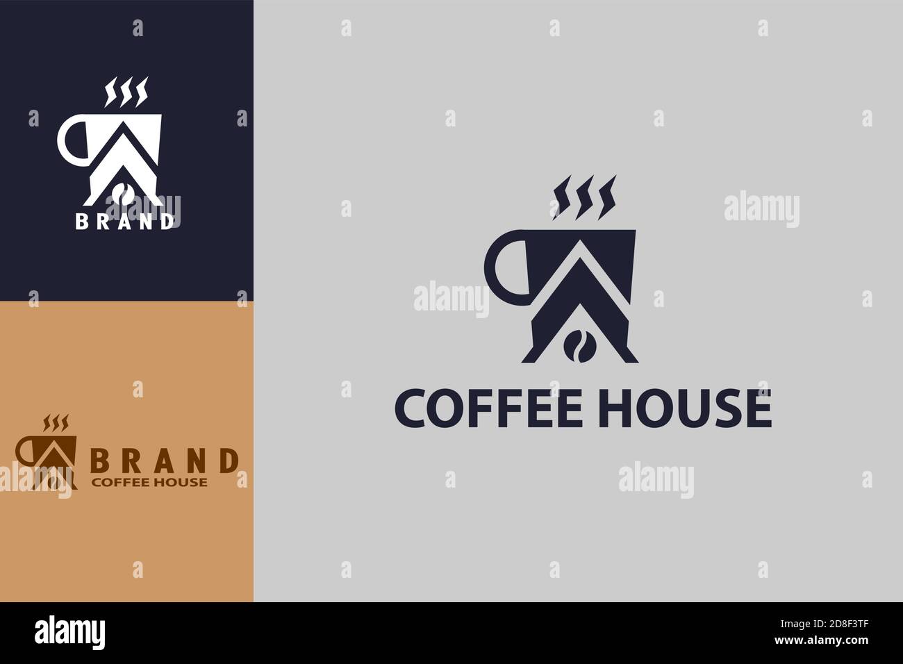 Logo della caffetteria, adatto per il logo della caffetteria o per l'identità del marchio del prodotto. Illustrazione Vettoriale