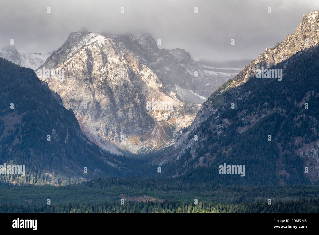 Valle a forma di U, Teton Range da Snake River Overlook. Grand Teton NP, WY, USA, di Dominique Braud/Dembinsky Photo Assoc Foto Stock