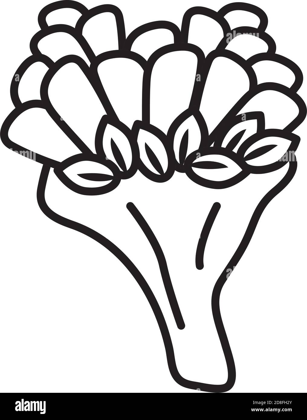 disegno dell'illustrazione vettoriale dell'icona stile della linea del bouquet di rose Illustrazione Vettoriale